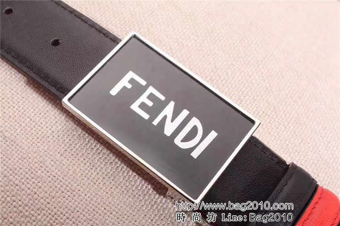 FENDI芬迪 原單正品 小怪獸皮帶 小怪獸琺瑯滴膠旋轉扣 男士皮帶  xfp1209